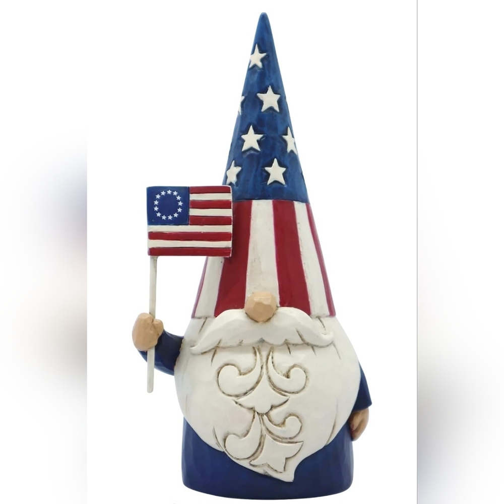 Enesco Jim Shore Heartwood Creek Gnomes Around The World American Patriotic NIB